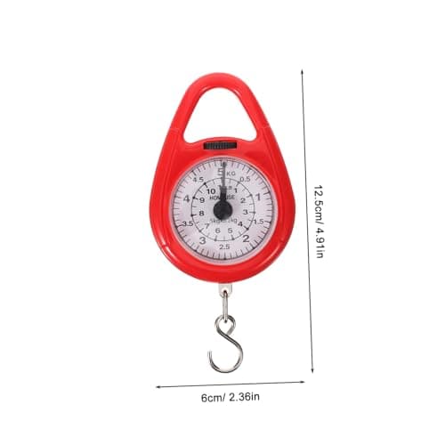 Veemoon Portable Red Mini Spring Scale Handheld Hanging Weight Scale Hook for Travel Luggage and Fishing — view 2