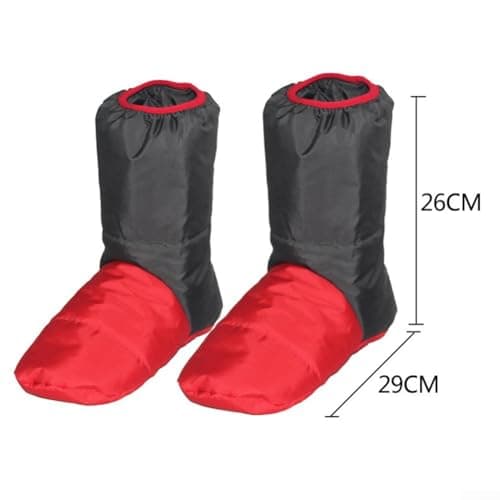 Winter Warm Footmuffs, Windproof Warm Foot Cover, Winter Warm Socks Sleeping Bag Feet Warmer Feet Cover, For Camping Hiking Travel(Red) — view 4