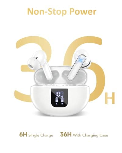 EUQQ Wireless Earbuds, Bluetooth 6.1 Hi-Fi Bass Stereo, 6 ENC Mics — view 4