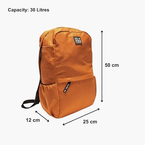 OLPRO 30L Rucksack Backpack – Showerproof Outdoor Daypack with Chest Clip, Padded Straps & Laptop Sleeve – Commuter, Travel & Hiking Bag – Orange — view 5