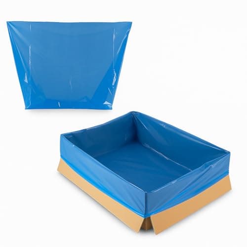 500 x Blue Tinted Sacks Butcher Tray Liners – Food Grade Box Liners 25x42x25" (630x1080x630mm) – Waterproof Polyethylene Bag Liners for Meat, Fish, Poultry, Food Processing, and Industrial Use