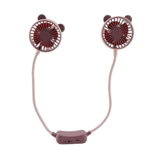 Yinhing Portable Neck Fan Bendable Wearable USB Rechargeable Hands Hanging Fan for Office Travel and Outdoor Activities Stylish Taro Design (Taro Purple)