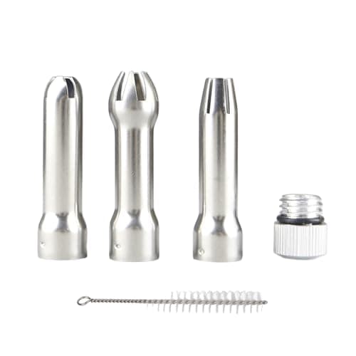 Whipped Cream Dispenser Replacement Nozzle, Stainless Steel Nozzle, Nozzle Set, for Buttercream Dispenser, Set of 3 Nozzles, Universal Buttercream Dispenser Replacement Nozzle