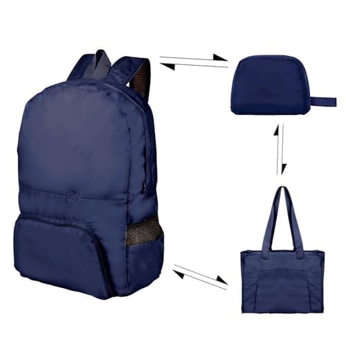 Risipu 25L Ultra Lightweight Foldable Backpack, Small Rucksack Water Resistant Durable Packable Backpacks for Women Men Outdoor Camping Hiking Travelling Walking Hiking Biking Shopping (Navy) — view 2
