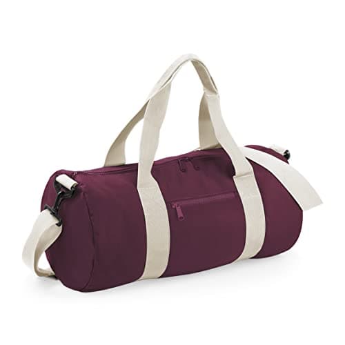 BagBase BG140 Original Barrel Bag - Burgundy/Off White