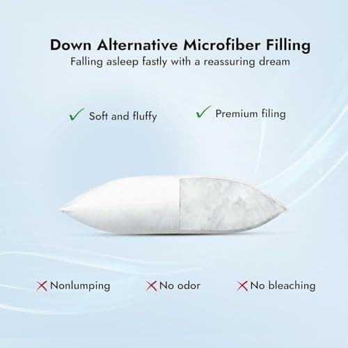 Adam Home Breathable Pillows 8 Pack Hotel Quality | Bouncy Support Side Sleeper Pillow for Neck, Back & Shoulder Pain Relief & Anti dust mite, Standard Size Bed Pillows — view 4