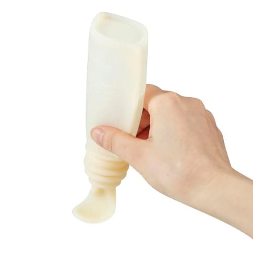 PandaEar 3 Pack Reusable Baby Food Pouches with Spoon Attachments & Filling Funnel – Silicone Squeeze Feeder for Weaning – Refillable Yoghurt & Puree Storage 150ml/5.5oz (Pink/Linen) — view 6