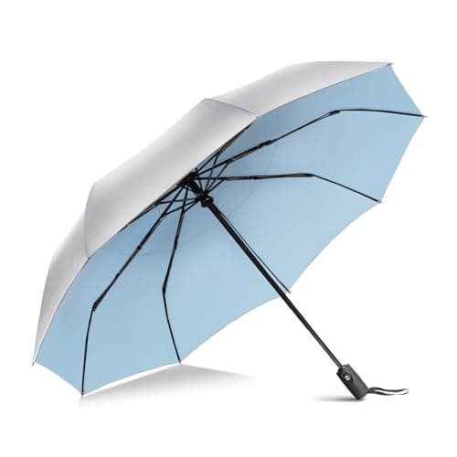 ZOMAKE UV Umbrella for Sun Protection UPF 50+ (46 Inch,Silver/Light Blue)