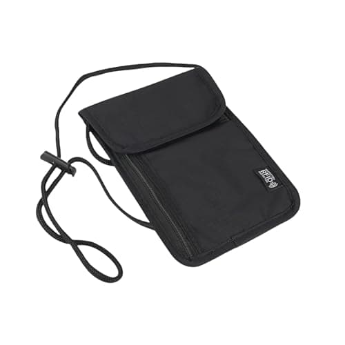 flintronic Travel Neck Wallet, Neck Pouches with RFID Blocking, Passport Holder Pouch with Adjustable Strap, Travel Wallet for Men and Women, Keep Cash Cards Phone Safe
