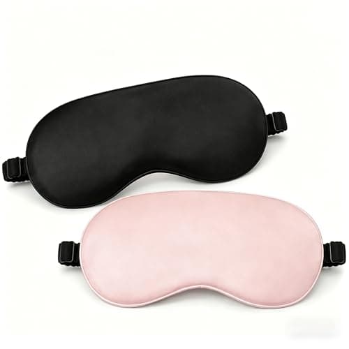 2-Pack Blackout Sleep Mask, Silk-Like Zero Pressure Eye Mask