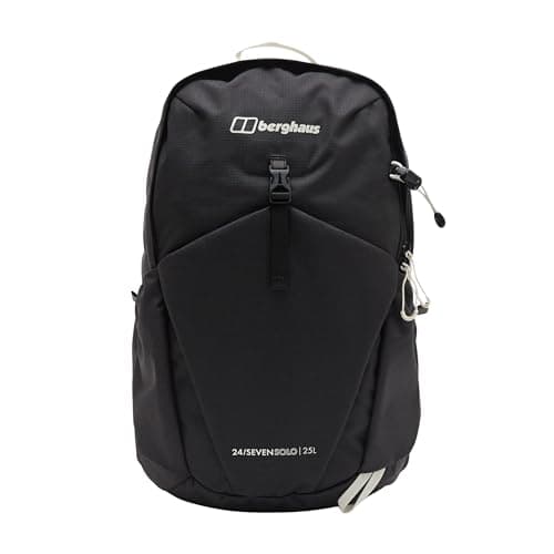 Berghaus 24/7 Solo 25L Rucksack with Laptop Sleeve & Walking Pole Holders, Hydration Compatible, Flow Technology, 49x25x24cm (Black)