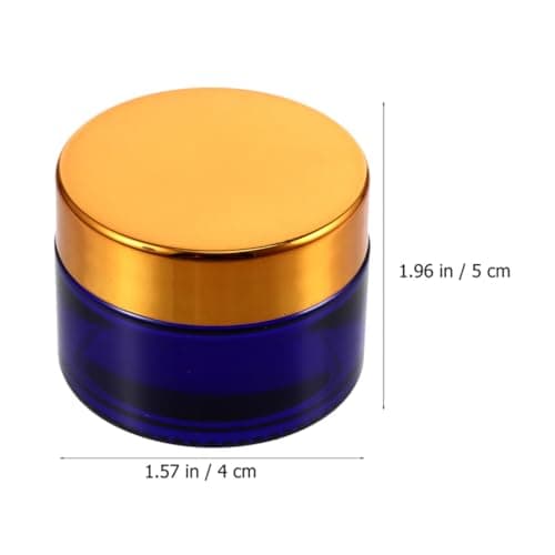 50g Blue Glass Cream Jar 5 Pack Refillable Cosmetics Container — view 2
