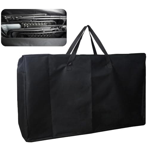 Large Garden Chair Furniture Cushion Storage Bag, 105x73x28cm Heavy Duty 600D Reclining Folding Chairs Cover for Beach Lounge Camping Gravity Folding Patio Chaise, Extra Large Travel Bag, Black
