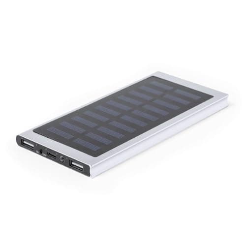 Sawfish Personalised Power Bank Bernant 8000mAh Solar Power Bank, Slim Aluminium Portable Charger with USB-C Input/Output — view 3