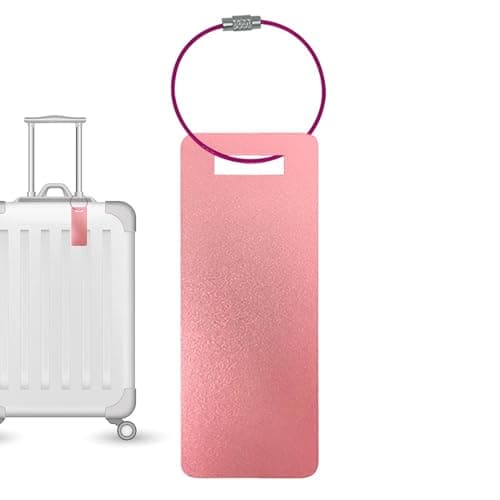 Aluminium Luggage Tag, Erasable Aluminium ID Label, Safe and Portable, Metal Luggage Tag, for Travel, Trips, Holidays, Bags, Suitcase, Airports, Planes