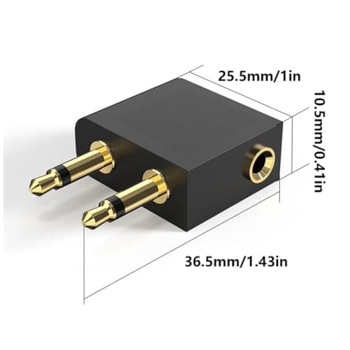 3.5mm Plug Adapter Airline Headphone Converter Adapter Professional Earphone Connector for Travel Aviation Earpieces — view 5