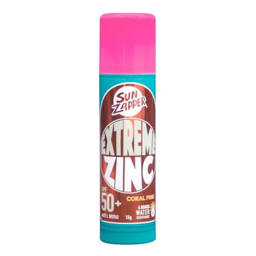 Sun Zapper Zinc Stick - Pink Colour Sunblock SPF 50+ Zinc Oxide Sunscreen Stick for Face Mineral Sun Cream Made in Australia