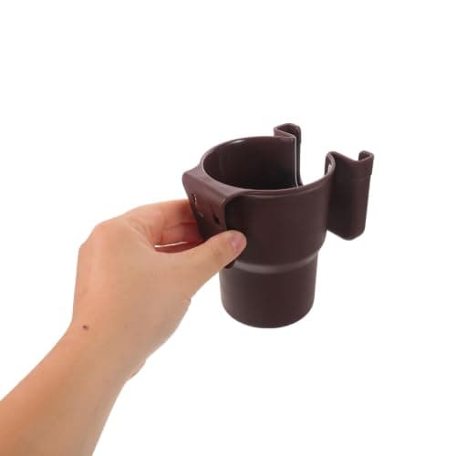 Stroller Cup Holder with Phone Mount for Pushchairs, Brown PP — view 4