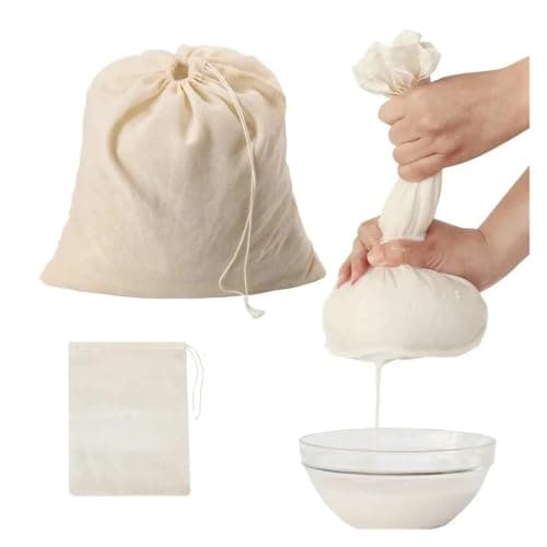 Yeobezn Organic Cotton Muslin Reusable Bag 16PCS Cotton Gauze Kitchen Items Tofu Cheese Filter Cloth Butter Milk Coffee Tools Gadgets Dining Bar Home Garden — view 2