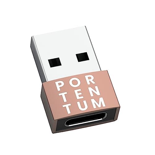 PORTENTUM USB c to USB Adaptor - 480 MB Speed - Premium Zinc Allow with High Heat Resistance - USB to USB C adapter - Rose Gold