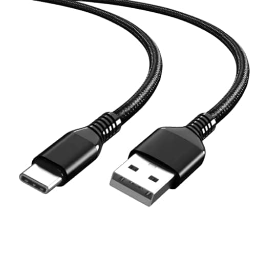 iTechCover Braided USB Cable Charging Cord/Charger Power Lead Wire Compatible with OneOdio A30 Hybrid Active Noise Cancelling Headphones/Black / (3m / 9.9ft) — view 4