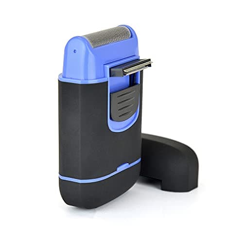 Paul Anthony Travel Pro Battery Operated Men's Compact Foil Shaver/Titanium Steel Flexible Blade/Retractable Side Foil Flexible Trimmer/Rubberised Finish / 2 x AA Battery Operated - H5001 — view 6