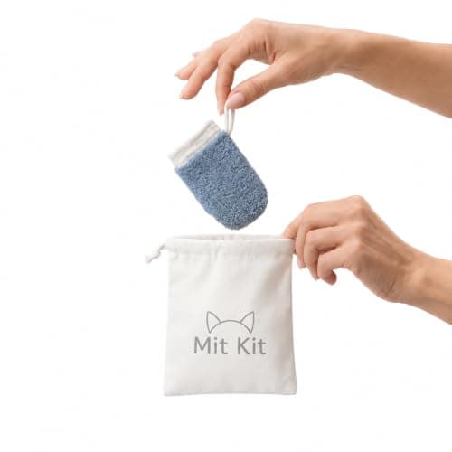 Mit Kit Intimate Hygiene Set - pH & Microbiome Friendly Feminine Care | Reusable V-Mit Cleansing Mitten & Finishing Cloth Drying Towel | 100% Premium Turkish Cotton with Waterproof Travel Pouch — view 6