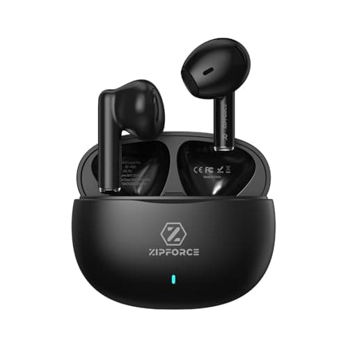 ZIPFORCE True Wireless Earbuds, in-Ear Bluetooth 5.3 Headphones 4-Mics ENC Clear Call, Bluetooth Earbuds Touch Control 40 Playtime, IPX6 Waterproof TWS, Light-Weight Earphones