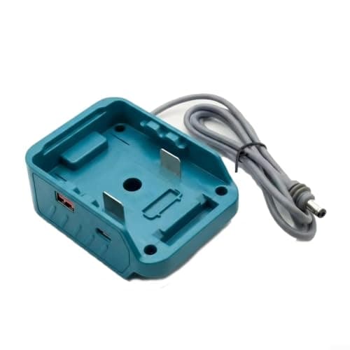 18W DC Power Adapter with 96cm Cables for 18V 20V MAX for lxt for battery, Compatible with BL1830 BL1840, Teal ABS Converter for Work Light Fan Tools(with USB Port) — view 5