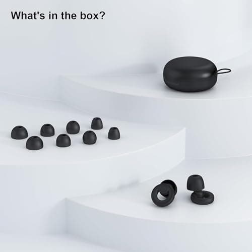 Ear Plugs for Sleep – Super Soft, Reusable Hearing Protection in Flexible Silicone for Noise Reduction & Flights - 8 Ear Tips in XS/S/M/L -Black.Hearing Protection Ear Plugs Noise Cancelling 30dB — view 2