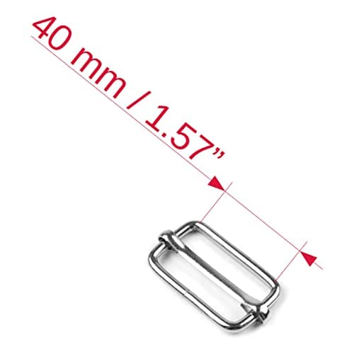 SolaDirect 6 Pcs Buckles Set for 40 mm / 1.57" Webbing Strap, 6 x Triglide Sliders, Metal, Silver, Bag Making, Accessories, Straps, DIY, Crafts — view 3