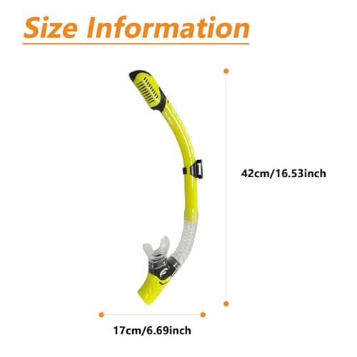 Swim Training Snorkel for Pool, Swimming Center Scuba Snorkel, Diving Snorkel for Adult Kids and Underwater, Snorkeling Accessories with Fully Dry Water Shutoff Valve and Silicone Nozzle — view 2