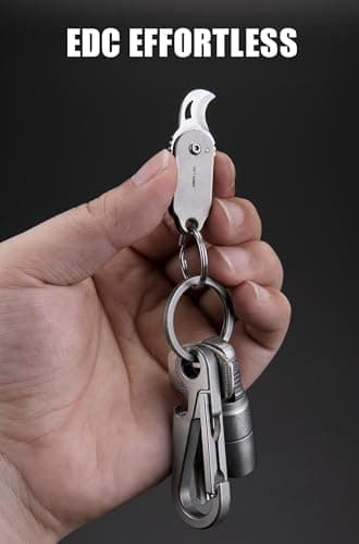 KEEPO LINK Mini Titanium Pocket Knife for Everyday Use, OLK01 (Grey) — view 3