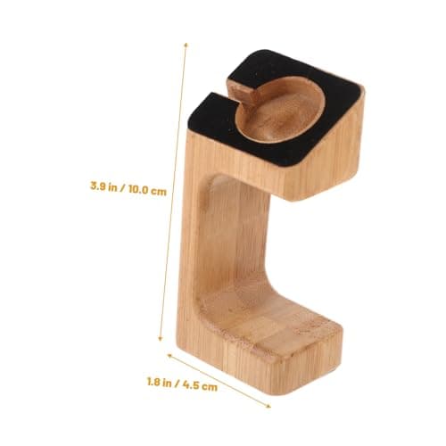 Angoily Bamboo Smart Watch Charger Stand with Non-slip Base, Compatible Smart Watch Stand and Travel Charger Dock for Convenient Desktop Charging and Organisation — view 2