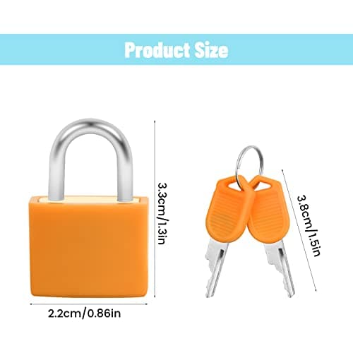 Zsanhua 8 Pieces Suitcase Locks with 2 Keys Colored Suitcase Padlock Multicolor Small Padlock Luggage Padlock Multicolor Coated Brass Lock for Baggage Backpack Laptop Bag Gym Locker — view 2