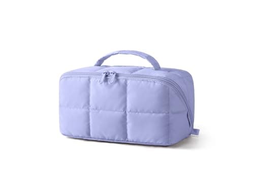 BAGSMART Travel Makeup Bag, Flat Lay Make up Bags for Women