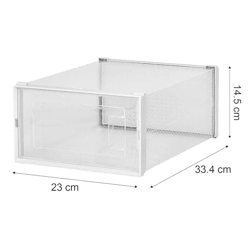 Alex Nash Stackable Shoe Storage Box - Clear Plastic Shoe Boxes with Lid - Foldable Shoe Organiser Containers for Men & Women Shoes, Boots, Trainers - Pack of 6: Medium — view 3
