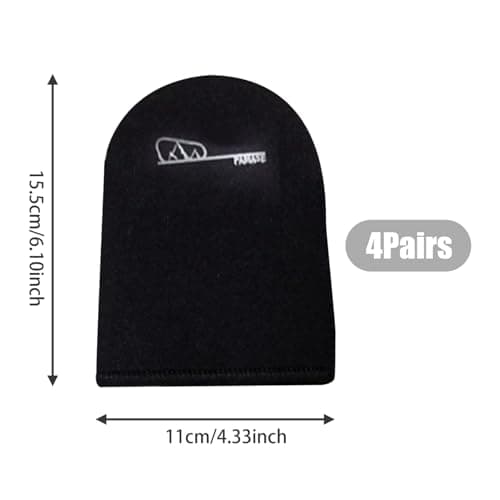 Neoprene Toe Covers 4 Pairs Winter Thermal Feet Warmers Elastic Toe Warmers for Cycling Running Hiking Ice Baths, Black — view 4