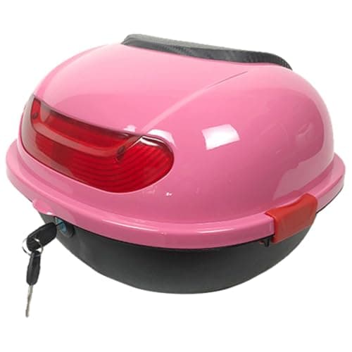 Artibetter Pink PP Motorcycle Top Box with Backrest for Women Travel