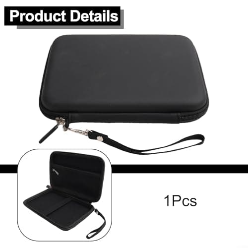 Sisinkal 7-Inch GPS Carrying Case Hard Shell Tablet Sleeve Pouch Bag with Mesh Compartment for Accessories Compatible for Dezl Devices Travel Storage Black — view 6