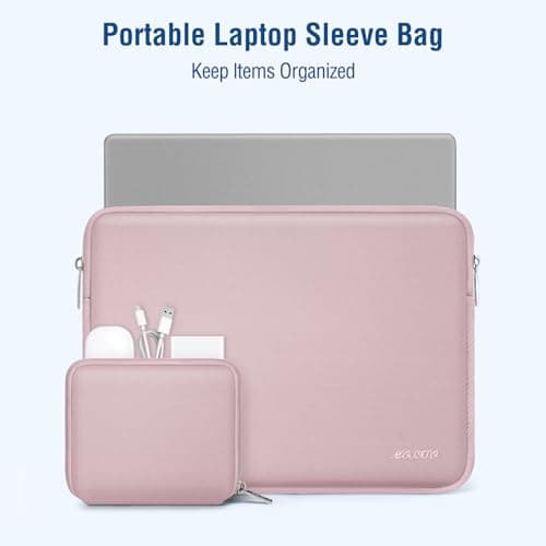 MOSISO 13 inch Laptop Case Neoprene Sleeve with Small Bag,Baby Pink — view 3
