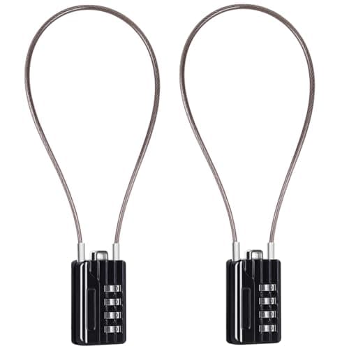 SEPOX® 2PK Metal Combo Padlock Resettable 4-Digit, Extreme Long Cable 32cm