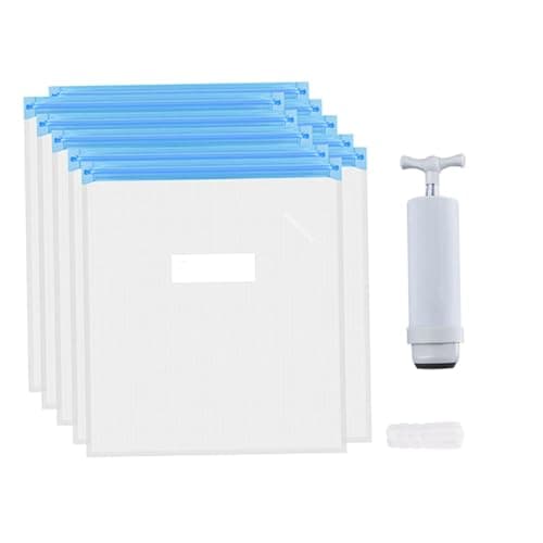 POPETPOP Vacuum Compression Storage Bags Set with Manual Pump and Seal Clips Nylon Carbon Fiber Dustproof Space Saver Bags for 3d Printer Consumables and 5 Desiccants for Organized Packing — view 6