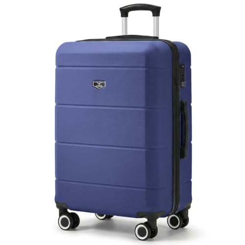 LUGG 24 Inch Jetset Suitcase Hard Shell Case 4 Wheel Travel Bag Lightweight ABS Material with TSA Lock Approved for Travel with easyJet, British Airways, RyanAir, Virgin Atlantic (65x44x25.5cm)