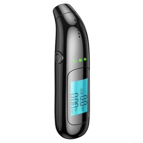 DystopiaWorld Portable Breathalyser Rechargeable Quick 10s Test Personal Detector with LED Screen for Party Travel Home Safety Kit