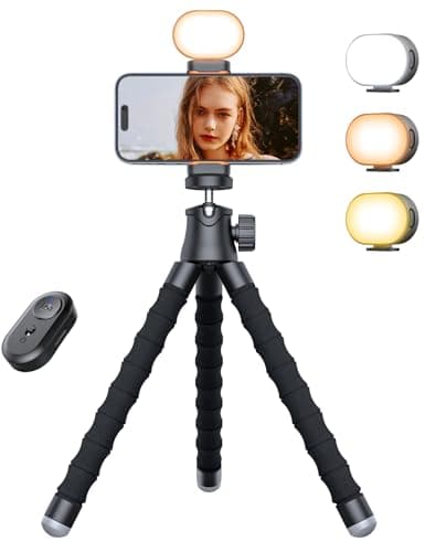Pnitri Tabletop Tripod for Travel, Flexible Phone Stand(Carbon Black, 13.4)
