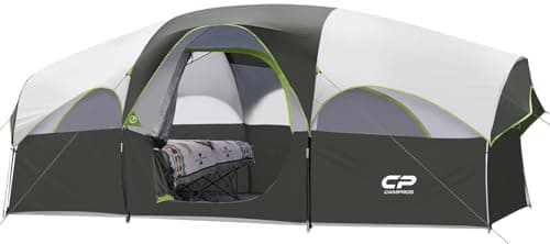 CAMPROS CP 8 Person Camping Tent, Room Divider, Rainfly, Weather Resistant