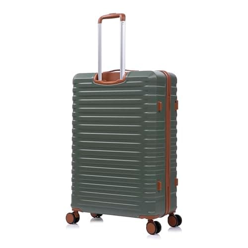 Rocklands Large Suitcase Hard Shell Lightweight 4 Dual Spinner Wheels Trolley Luggage Suitcase Hold Check in Luggage TSA Combination Lock (Olive Green, Large 28") — view 2