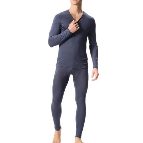 OBiQuzz Thermal Underwear Men's Set Functional Underwear Long Thermal Underwear Soft Functional Underwear Thermal Underwear Thermal Underwear Thermal Underwear Breathable Ski Underwear Thermal — view 2