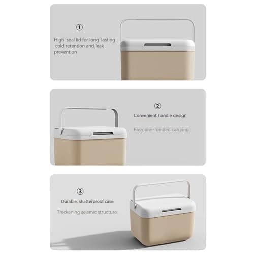 Personal Kühlbox, 5L Small Hard Cooler Box Cooling Warm Insulated Ice Chest Lunch Box for Picnic Beach Travel Concerts Sports Fishing Camping Travel Car Beach and More — view 5